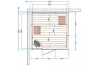 Plan de sauna dimensions 203*203cm
