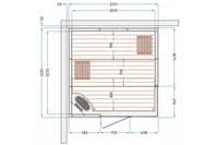 Plan de sauna dimensions 220*220cm