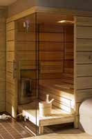 Entr�e de cabine de sauna en verre