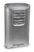 Po�le de sauna en acier bross� et st�atite