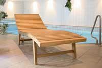 Lit bain de soleil en Teck massif - Pour l'ext�rieur et la piscine