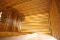 Mur de douche en lambris en Teck massif