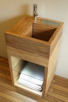 Vasque colonne en Teck massif exemplaire unique � vendre