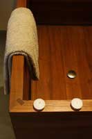D�tail de baignoire en bois en Teck massif