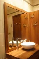 Miroir en Teck sur mesure avec cadre large