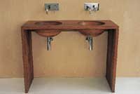 Console double vasque en Teck massif