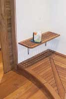 Banc de douche en Teck massif ajour� rabattable