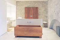 Baignoire bois en Teck, 1 personne - 165x70cm