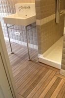 Parquet en Teck pont de bateau avec cadre de contour